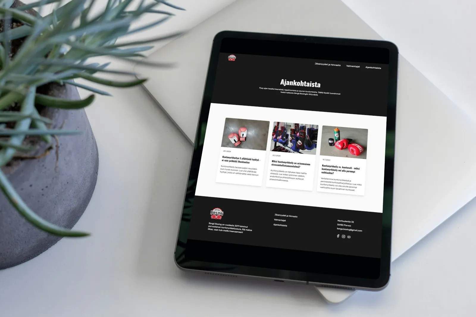 Borgå Boxing verkkosivut