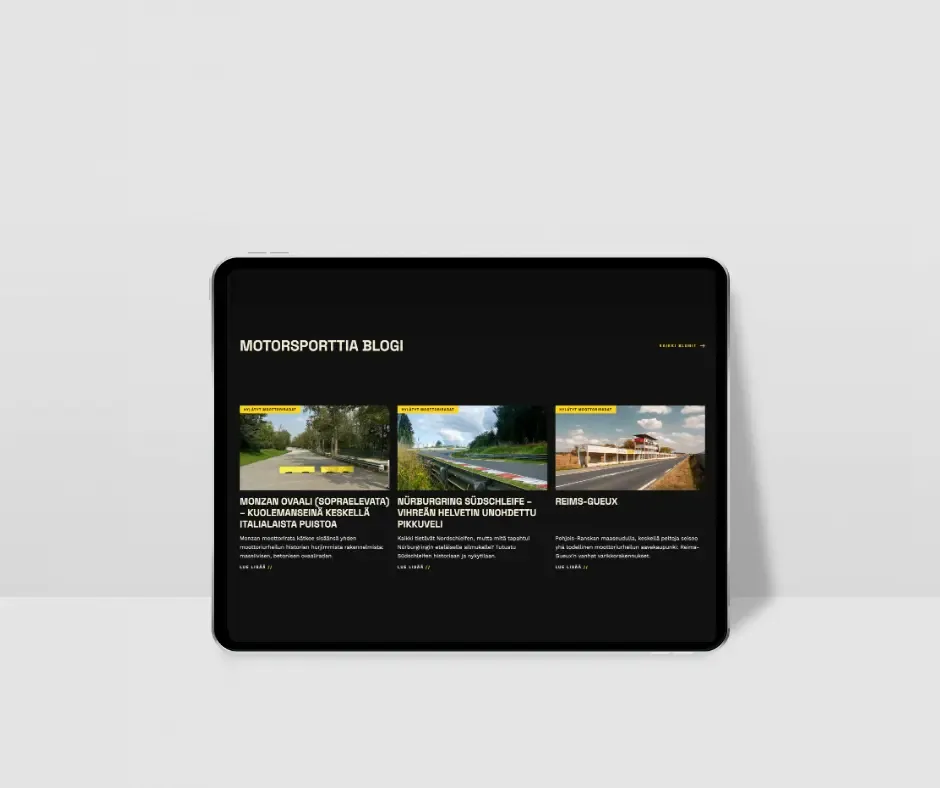 Motorsporttia Podcast - tablettinäkymä